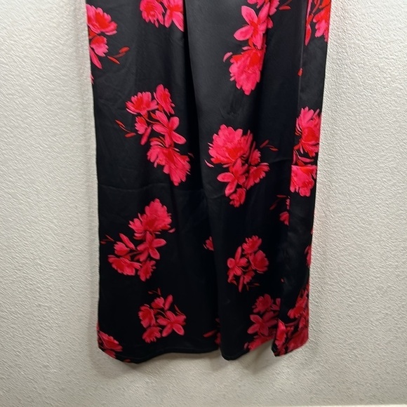 Sugarlips Black Hot Pink Floral Sleeveless Wide Leg Jumpsuit Size XS New! - Picture 7 of 9